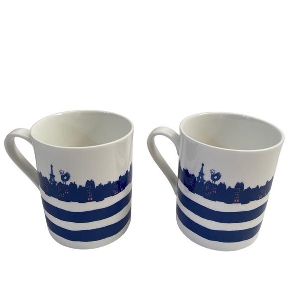FRENCH LA COCOTTE PARIS MUG LA SEINE BONE CHINA COFFEE MUGS Set of Two - Picture 2 of 6